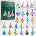Calendario de Adviento 2026 árbol de Navidad de vidrio con 24 adornos de acrílico. - Estilo B Tema Acrílico Moderno Colorido