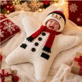 Vue détaillée d'une gigoteuse bébé en forme d'étoile de mer tricotée thème bonhomme de neige - Style Bonhomme de Neige Mignon (C)