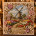 Gedetailleerde DIY parelkunst set Michigan Tulip Festival en een windmolen scène - Tulpenfestival (B)