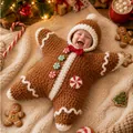 Sac de couchage douillet en forme d'étoile pour bébé dans un décor de Noël festif - Style Bonhomme en Pain d'Épices (D)
