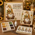 Kit d'art mosaïque gnome de tournesol DIY avec perles colle et guide étape par étape - Style G (Sans Boîte de Couleur) / Ensemble 1