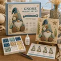 Kit complet d'art mosaïque Gnome comprenant perles, colle, pincettes et guide par étapes - Style H (Sans Boîte de Couleur) / Ensemble 1