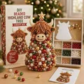 Kit de manualidades de árbol de Navidad de vaca de las tierras altas con accesorios - Vaca escocesa