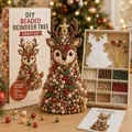 Kit de manualidades de reno de Navidad con cuentas de colores y guía paso a paso - Jirafa