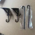 Ganci regolabili in metallo nero per calze di Natale da camino, set da 4 pezzi per mensola. - 2 Pezzi/Set / Nero