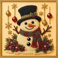 Dettaglio del kit artistico di perle natalizie fai-da-te con un allegro pupazzo di neve - Pupazzo di neve