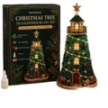 DIY 3D Lighthouse Christmas Tree kit with LED lights and sea glass style pieces - Sea Grass Decor Style (D)