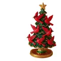 Figura festiva de resina para árbol de Navidad con pájaros cardenales rojos y estrella - Estilo Cardenal