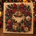 Pittura artistica con perle ghirlanda di Natale con campane e scatole regalo d'arte - Campanella di Natale