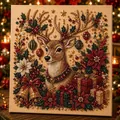 Kit pittura di perle cervo di Natale fai-da-te fatto a mano con ricamo 3D dettagliato - Collezione cervi
