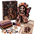 Kit fai-da-te completo Halloween per bambola patchwork anima di farfalla con tessuti - Kit Bambola Patchwork Stile Giorno dei Morti (Stile B)