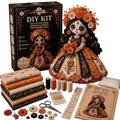 Kit bambola patchwork fai-da-te Halloween Giorno dei Morti con tessuto filo e accessori - Kit Bambola Patchwork Stile Giorno dei Morti (Stile A)