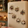 Magneti da frigo natalizi fai da te con perle e diamanti, decorazioni di Babbo Natale - Set da 6 Fiocchi di Neve