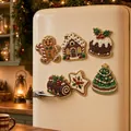 DIY Weihnachts Kühlschrankmagnete Set mit Perlen und Diamanten in verschiedenen Motiven - Lebkuchenmann 6er-Set