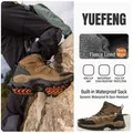 Professional high-top waterproof hiking boots with fleece lining for outdoor climbing - 36 / Brown (Fleece Lined, Waterproof & Non-slip)