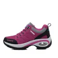 Sneaker casual da esterno magenta con suola platform e ammortizzazione ad aria visibile - 35 / Rosso rosa