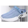 Zoccoli da uomo in mesh traspirante blu con suola spessa bianca antiscivolo - 39 / Blu