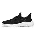 Chaussures de course légères en mesh noir pour femmes avec tige respirante et semelle blanche - 36 / Noir