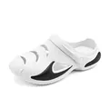 Casual white beach clogs with black accents and adjustable heel strap - 36 / White