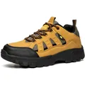 Scarpa da trekking outdoor marrone e nera con mesh traspirante e suola robusta. - 36 / Marrone & Giallo