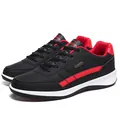 Fashionable black and red men's outdoor leisure sneakers with waterproof metal tag - 38 / Black Red