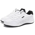 Sneaker casual da uomo bianche per esterno con accenti neri scarpe da corsa moda - Bianco