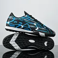 Professional low-top turf soccer shoes for artificial grass in blue and black pattern - 35 / TF Turf / Black Turf Studs