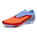 Seamless flyknit soccer cleats for artificial turf and firm ground surfaces - 35 / Blue Orange