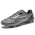 Professional silver soccer cleats for youth with durable firm ground studs - 39 / Spike / Dark Gray