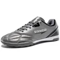 Youth breathable turf soccer shoes in silver metallic finish for boys and girls - 39 / Dark Gray Turf