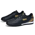 Black and gold turf soccer shoes with DAHK logo for students training - 32 / Black Turf Studs