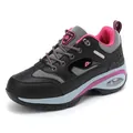 Stylish women's breathable hiking shoes featuring pink accents and a comfortable air cushion sole - 36 / Outdoor Hiking Style (2506) / Black and White