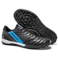 Black and blue soccer training shoes with TF turf studs for adult outdoor grass - 39 / TF Turf / Black
