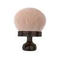 Professional large mushroom head powder brush with soft pink bristles and dark ergonomic handle - Large Loose Powder Brush (Black) / Black
