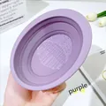 Bol de nettoyage pliable en silicone violet pour pinceaux de maquillage avec texture - Bol de Nettoyage Pliable / Violet