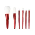 6-teiliges burgunderrotes Make-up-Pinsel-Set mit weichen weißen Borsten - 6 Stück/Packung / Burgunderrot