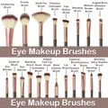 Kit professionnel de 30 pinceaux de maquillage marron pour les yeux avec étiquettes - Ensemble de Pinceaux Maquillage Yeux / Lot de 20 Pièces / Champagne