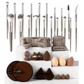 Umfassendes 30-teiliges Profi-Make-up-Set mit Pinseln, Schwämmen und Stirnbändern - 20 Brushes + 19 Beauty Tools / Braun