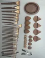 Kit complet de 50 pinceaux de maquillage et éponges professionnels aux tons marron. - Ensemble de 50 pièces / Café