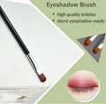 Detailed view of professional eyeshadow brush featuring high quality synthetic bristles - Eye Highlight Brush