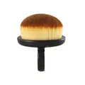 Professional soft bristle nail dust removal brush with a black finger ring handle - Black