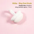 White finger ring nail dust brush with soft bristles for manicure cleaning - White