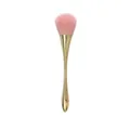 Elegante pennello da trucco con manico dorato e setole rosa morbide per polvere - Taglia S / Oro