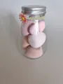 Multi-color makeup blender sponge set in transparent bottle with floral decoration - Bottle (6-Piece) / Pink