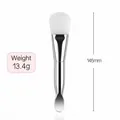 Professional double-ended silicone facial mask brush with spatula tool, 145mm length - Electroplated Silver Silicone Style