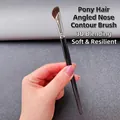 Professional sickle-shaped nose shadow brush with pony hair for precise contouring - Sickle Nose Shadow Brush (Pony Hair)