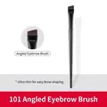 Macro view of ultra-thin angled eyebrow brush showing fine synthetic bristles and sleek handle - 101 Eyebrow Brush (101)
