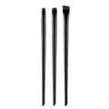 Professional 3pcs black eye makeup brush set for precision eyeliner and under eye shading - 3pcs / Black Handle Black Tube