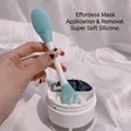 Double-ended blue silicone facial mask brush and applicator tool - Double-Ended Blue Blade Shape / Blue