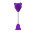Purple silicone dual-head mask brush and facial cleanser tool with white handle - Cat Head Mask Brush Purple / Purple